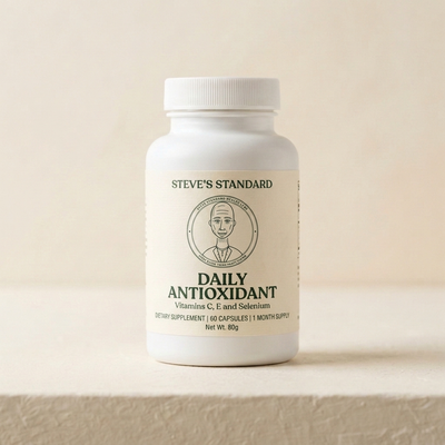 Steve's Standard Daily Antioxidant dietary supplement bottle containing 60 capsules